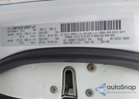 2015 Ram 1500 Tradesman из США, поврежденный, VIN 1C6RR6FT1FS523517